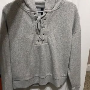 lace up hoodie